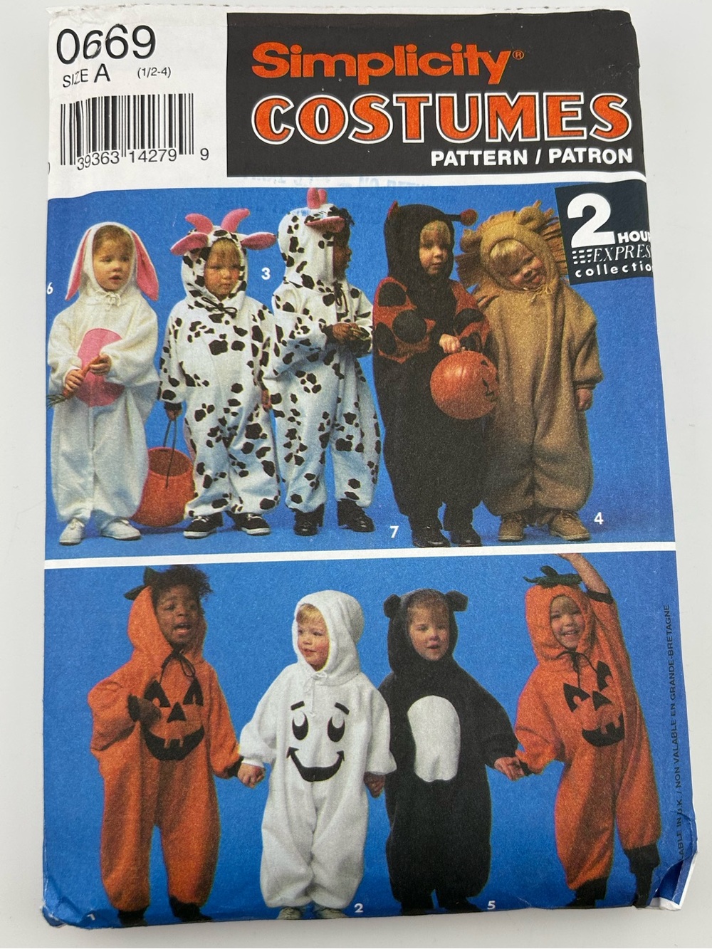 🪡 SIMPLICITY Toddler Romper Costumes Sewing Pattern 0669